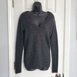 Abercrombie & Fitch Women's V-Neck Gray Sweater MEDIUM